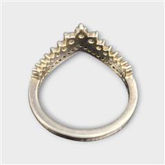 Pandora 925 with Cubic Zirconia Timeless Princess Wishbone Ring 7.5